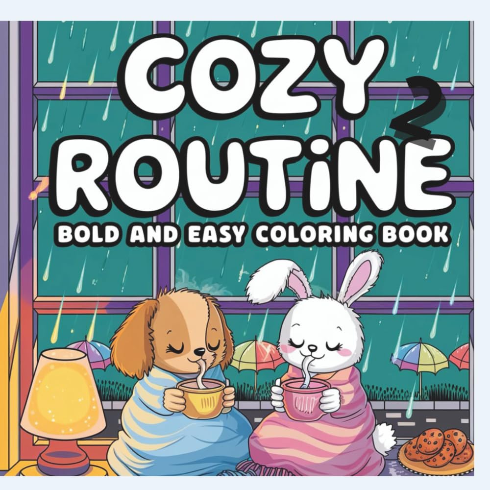 Cozy routine 2: Bold and easy coloring book (Cozy coloring by SpiritedFoxStudio)