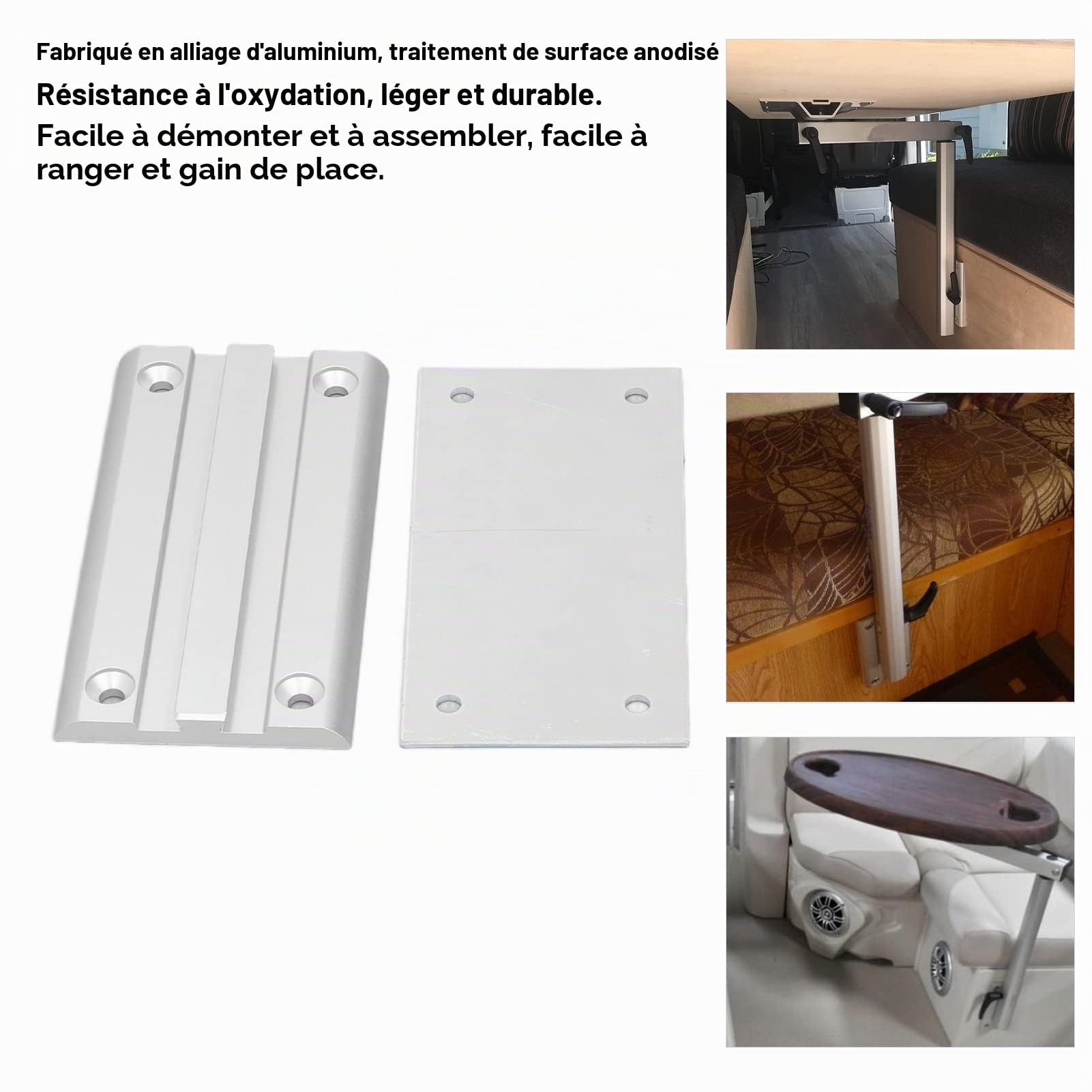 Pied de Table Rv Lagun Support de Table en Alliage d'aluminium Support de Pied de Table Amovible en Alliage d'aluminium Support Rotatif Accessoires Rv pour Camping-Car