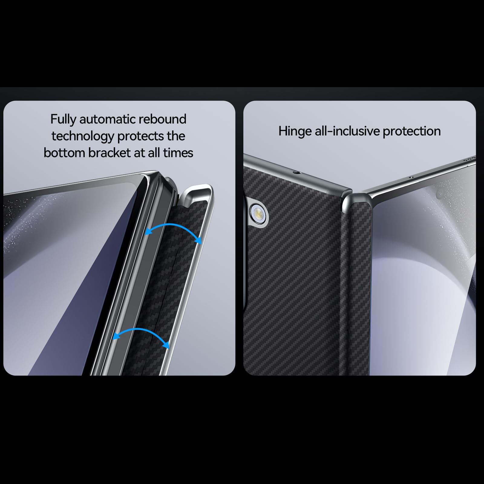 Brązowe, składane 6, skórzane etui do Samsung Galaxy Z Fold 6, magnetyczne etui z otworem na aparat i zawiasem ochronne odporne na zarysowania etui z włókna węglowego