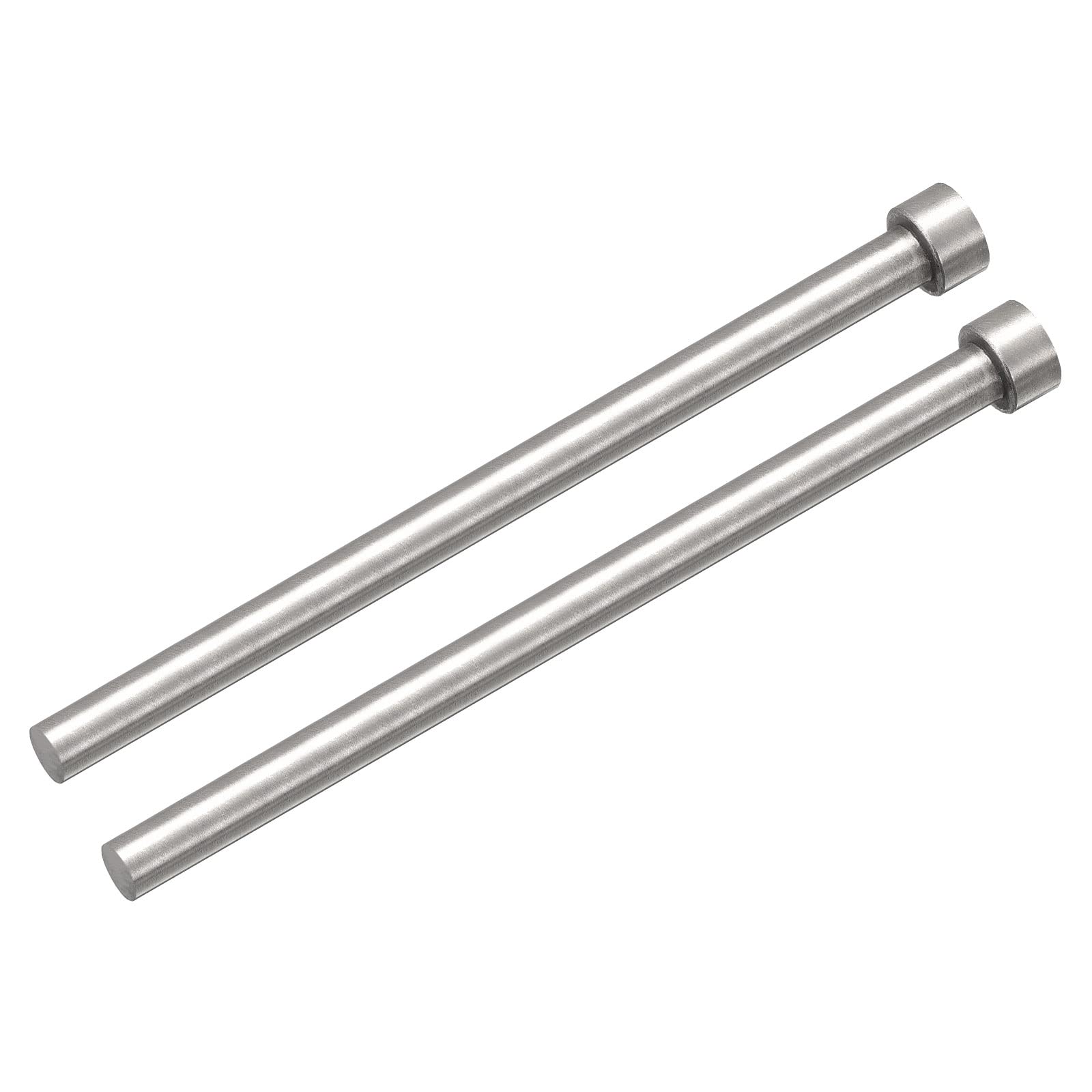 sourcing map Straight Ejector Pins, 9.5mm (3/8") Dia. 65Mn Steel Round Tip Punch 150mm (6") Long for Mechanical Maintenance 2Pcs