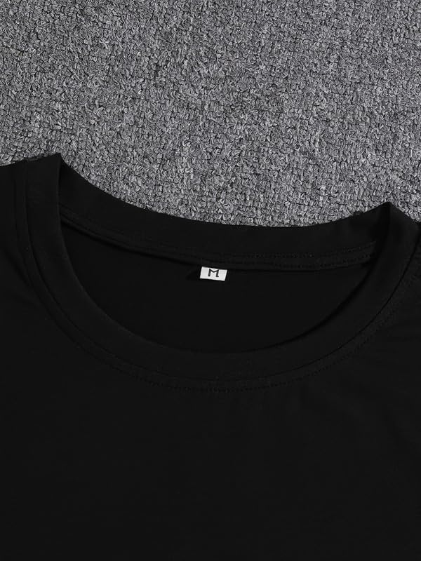 Image of Imsa Moda Men's Polycotton Relax Fit Round Neck T-Shirt | Half Sleeve Solid Casual & Gym Wear Comfortable Regular T-Shirt