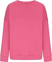 Vista 5 de Ceboyel Sudadera de gran tamaño para mujer, color sólido, cuello redondo, suéteres de manga larga, ropa de moda de otoño