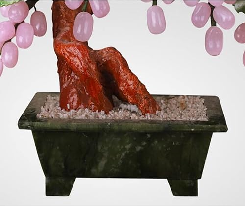 Miniatura 5 de QQXX Árbol de cristal, árbol del dinero hecho a mano, árbol de dinero de la fortuna de jade de vid de uva, decoraciones de cristal para el hogar,