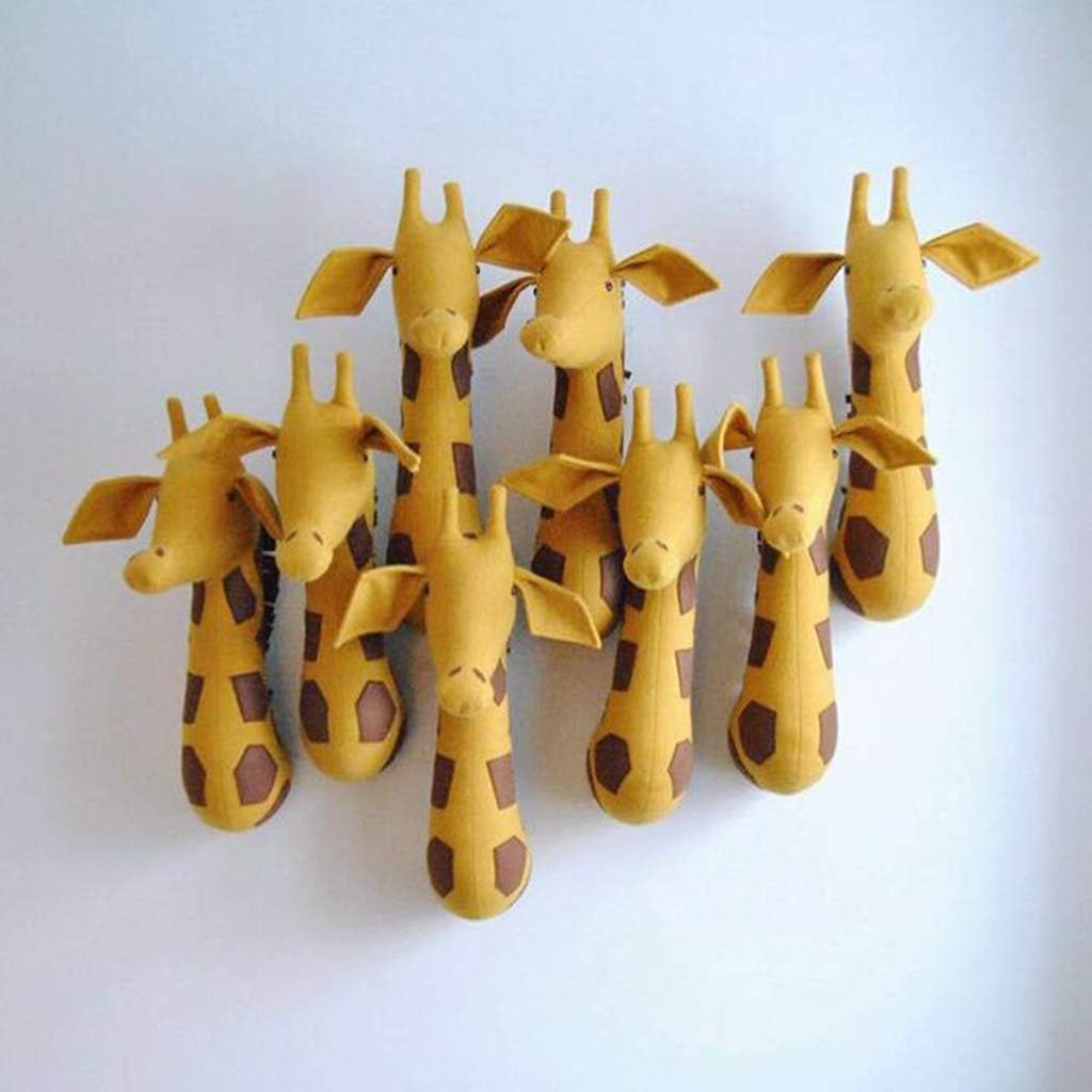 NEXAVKPR Jungle Forest Giraffe Stuffed Animals Wall Mount Giraffe Decoration Girls Room Decor Doll Head Hanging Bi Room Decor