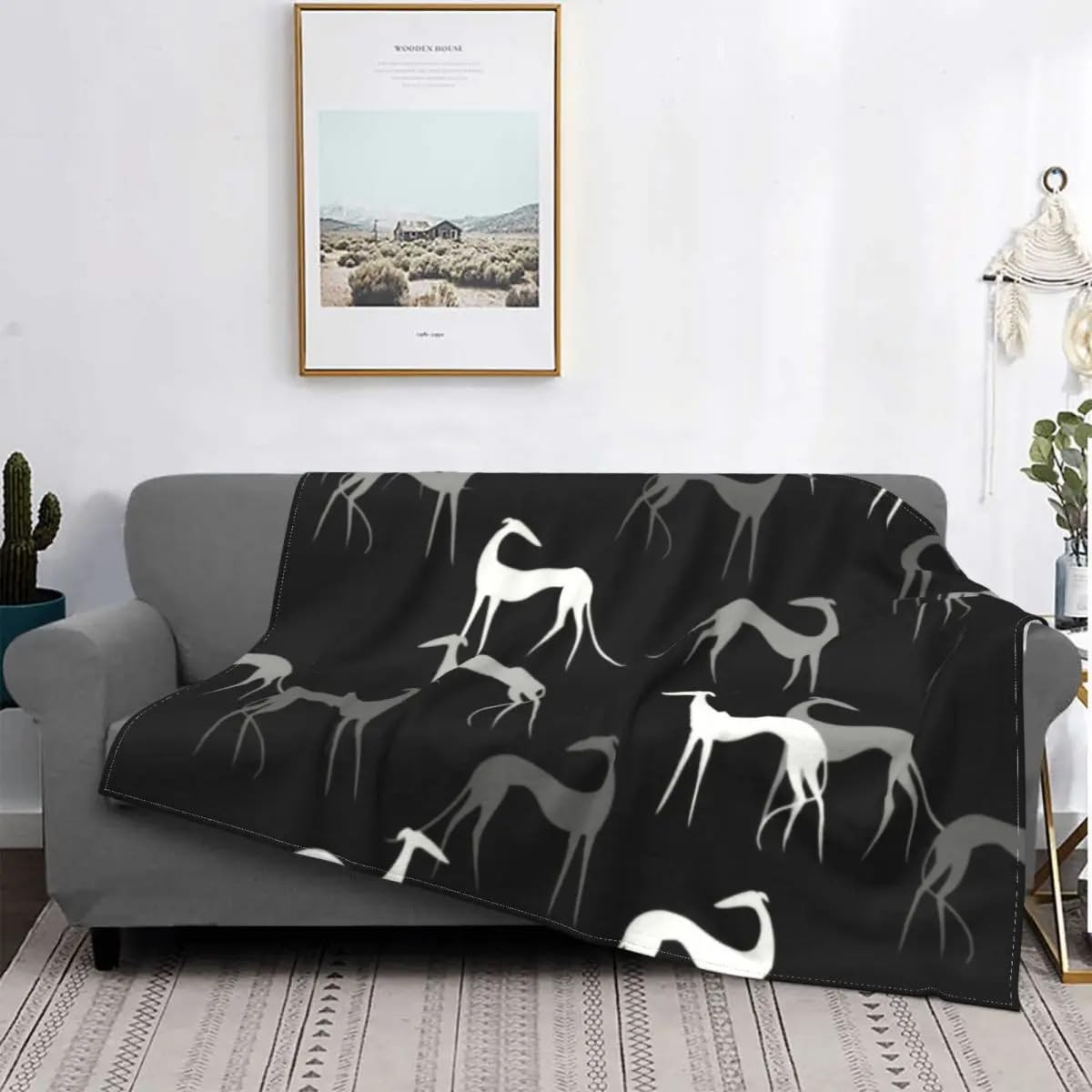 Couvertures légères Greyhound et plaid de lit doux imprimé 70x100cm
