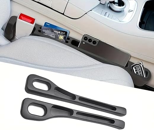 HAMITOR Pack of 2 Car Seat Gap Filler Organizer EVA Car Organizer Fills Gap Between Seat Console Universal Fit Buckle Base Car Phone Holder Gap Pad Cars Trucks SUVs Car...