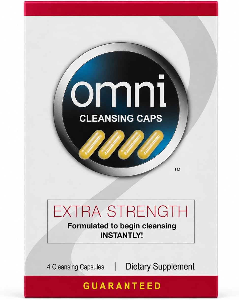 Omni Cleansing Caps Extra Strength Herbal Cleanse Detox Capsules, 4 Count