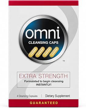 Omni Cleansing Caps Extra Strength Herbal Cleanse Detox Capsules, 4 Count