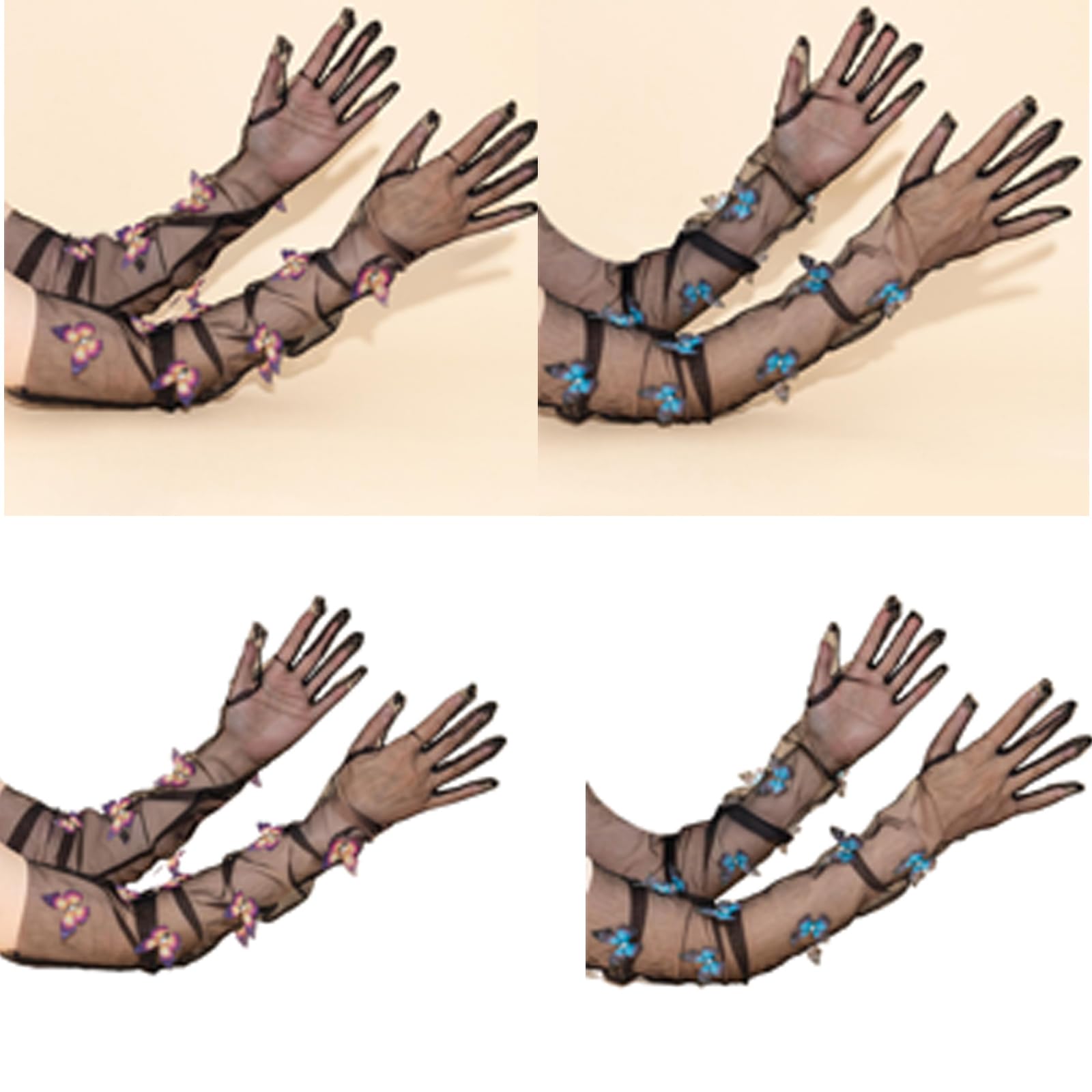 Evening Party Gloves For Women Girl Elegant Lace Butterfly Gloves Halloween Accessories Gloves Long Gloves For Gowns