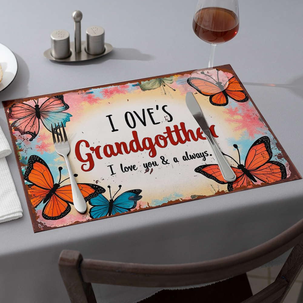 Sets de table de Pâques en silicone de cuisine Lot de 6 nappes occidentales Granddaughter