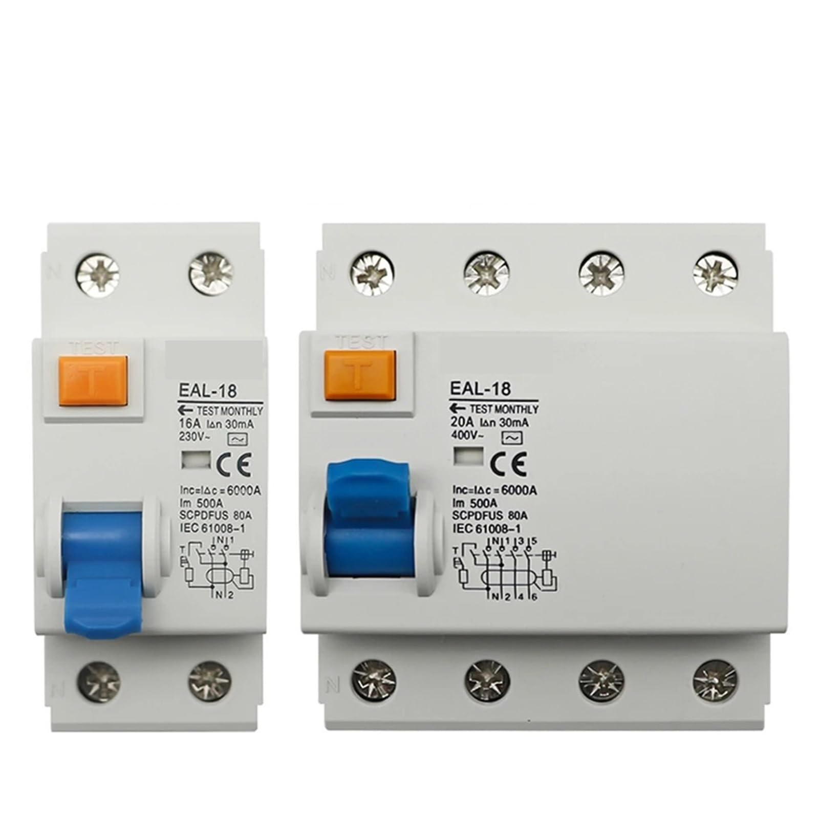 Interrupteur différentiel 4P 32A 30mA pour tableau électrique domestique - 6