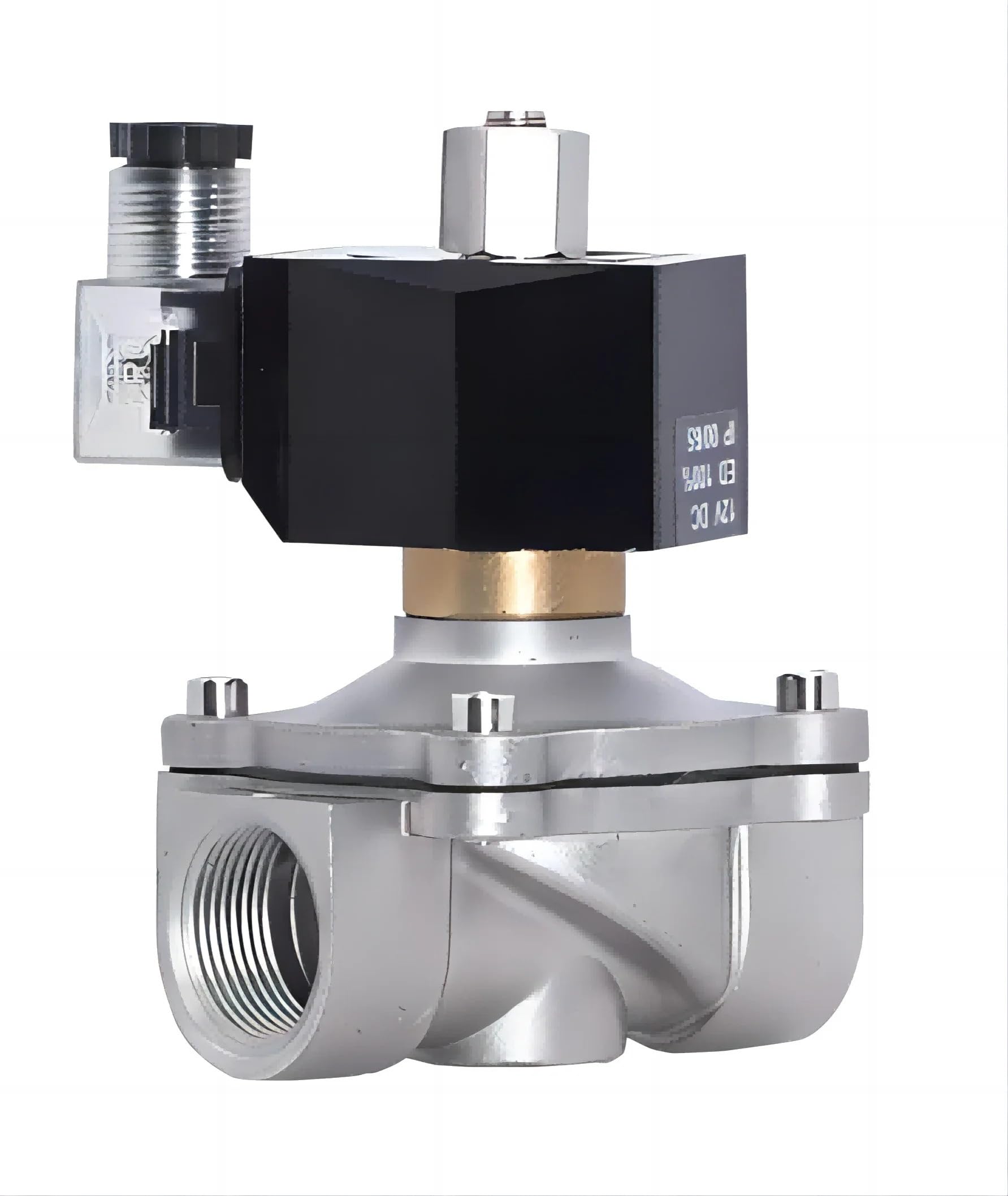 Válvula solenoide 1 pulgada acero inoxidable NA 24V para control de agua
