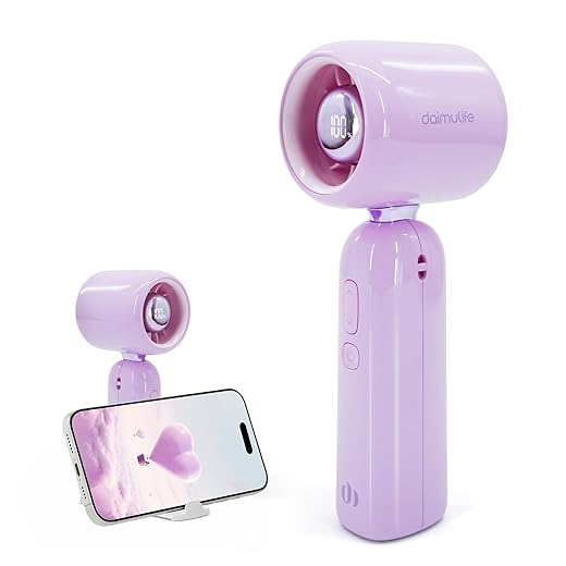 Portable Handheld Turbo Fan, 4500mAh Rechargeable Fan, High Speed Fans, 1-100 Stepless Speed Adjustment, Up to 16 Working Hours, LED Display, 3 IN 1 Personal Fans for Travel, Outdoor, Office, Makeup