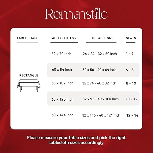 Miniatura 6 de Romanstile Jacquard Rectangle Tablecloth - Waterproof Damask Floral Pattern Decorative Table Cloths Heavy Weight Fabric Table Covers for