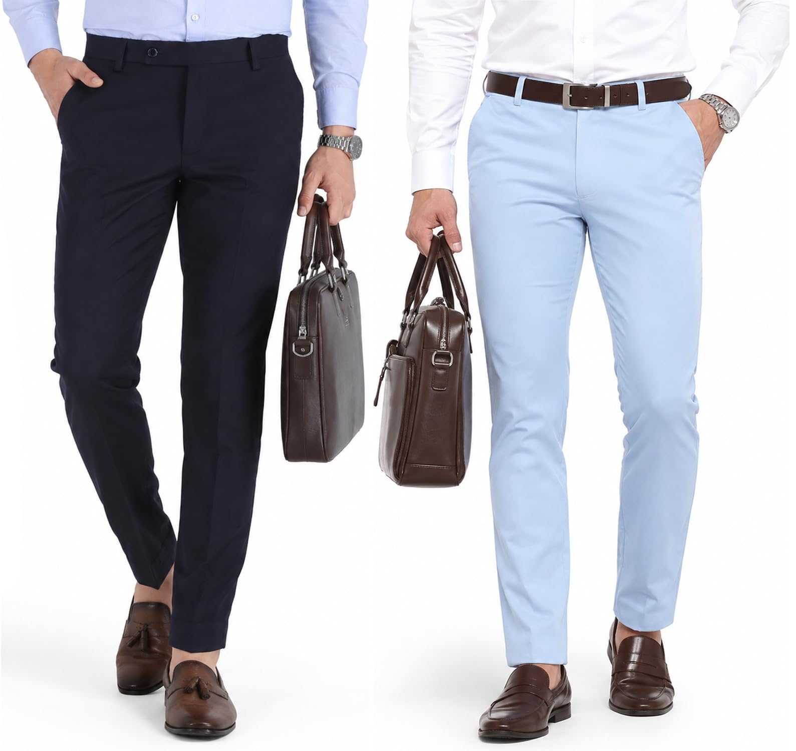 SUNPOINT Formal Pants for Men Office Wear Combo Pack of 2 - Premium Regular Fit Formal Trouser for Men, Boys, Gents Bottom Formal wear for Office Meeting, Party, Wedding-image-43