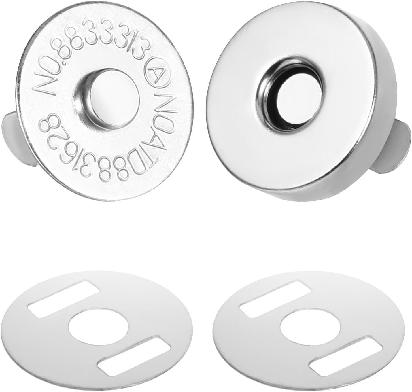Pack of 24 Magnetic Buttons No Sewing 14 mm Magnetic Buttons Magnetic Closure Bag Magnetic Button Metal Magnetic Clasps for DIY Purse Handbags Coats Windbreaker Backpack Silver