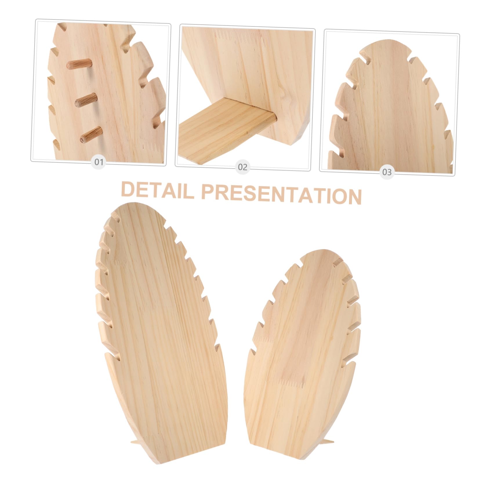 2 Stück Teiliges Schmuckständer Natürlichem Holz Schlitzen Eleganter Halskettenhalter zur Stilvollen Schmuckaufbewahrung und Ansprechenden Präsentation