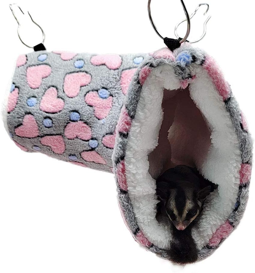 Hanging Tunnel for Small Animals, Hanging Hamster Toys, Sugar Glider Hammock Cage Accessories Bedding for Chinchilla Ferret Squirrel Guinea Pig Rat Playing Sleeping