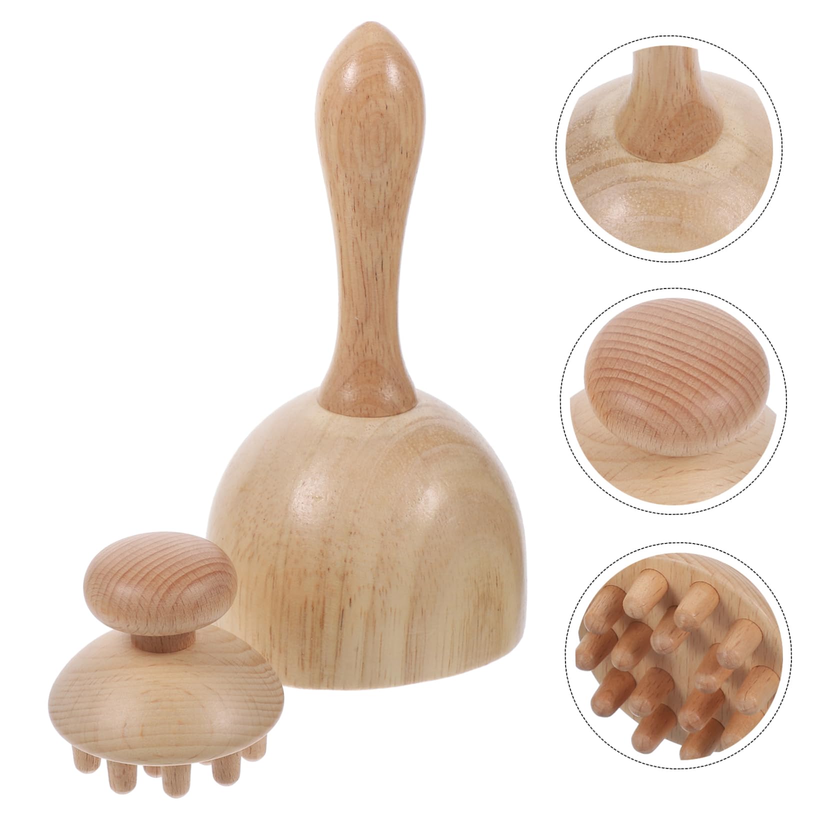 Anneome Herramienta de Masaje Manual de Madera con Forma de Antorcha Masajeador Muscular con Diseño de Pulpo para Masajeador de Cabeza Raspador de Puntos de Acupuntura
