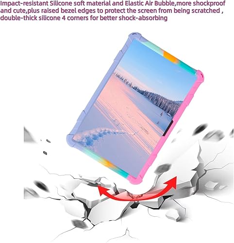 Miniatura 51 de Funda de silicona con mango giratorio de 360 grados, correa de mano, correa de hombro/soporte para bolígrafo compatible con Samsung Galaxy Tab