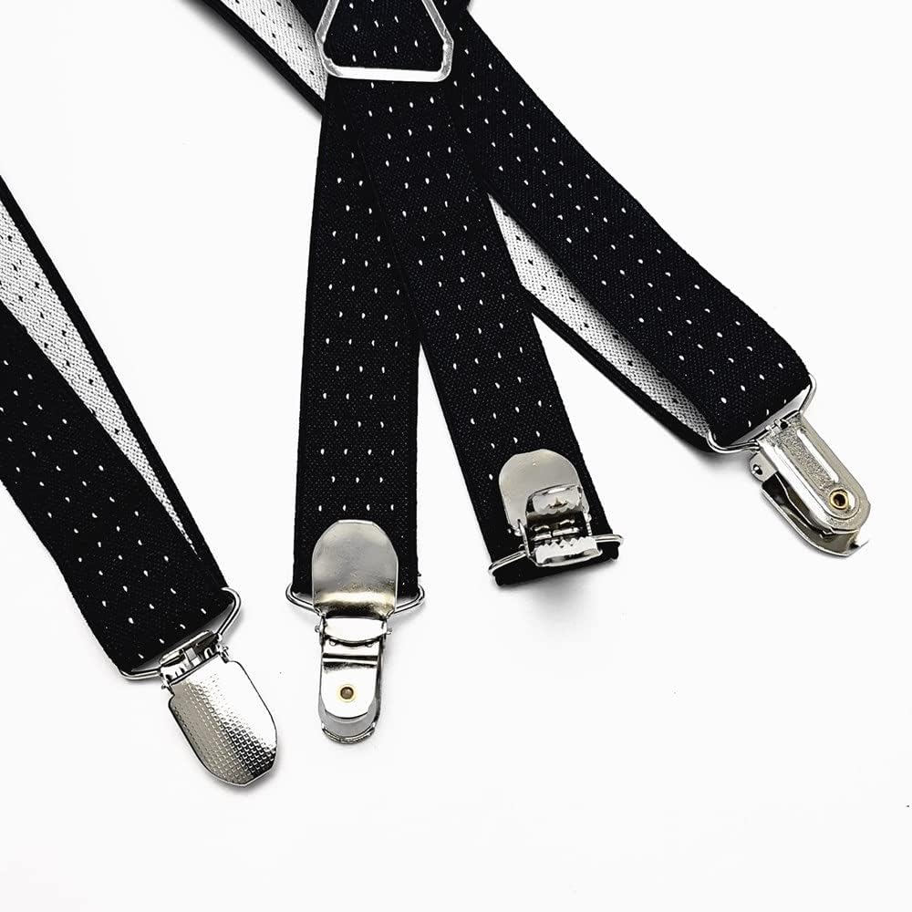 X Back Unisex Dot Suspenders Men Women Adjustable Elastic Pants Holder Wedding Wear