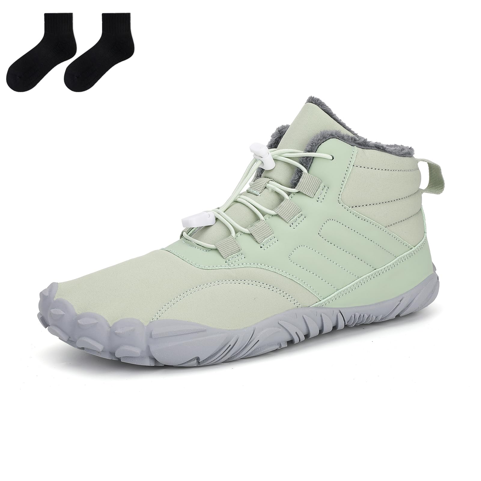 CLOUDEMO Hike Barefoot Winter Shoes, Winter Hiking Footwear Barefoot, Winter Five Finger Shoes, Hike Barefoot Footwear Mens Snow Boots Men Winter (