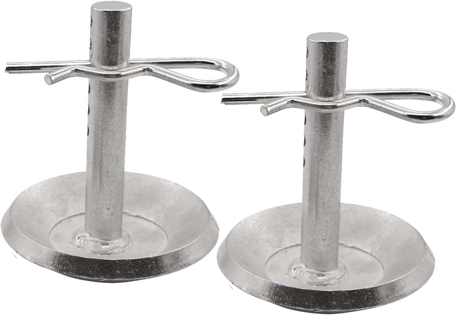 69212 2/Pack Skid Shoes for Snow Plow Blade Protector 5/8 inch Round Shaft and Adjustable Pin Placement Lock Rather Thick Hardened Steel Snow Plow Non-Slip Base - with Quick-Release Cotter Pins