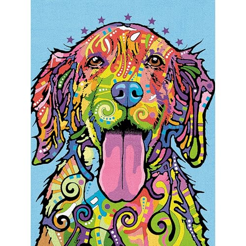 Image of Dimensions 73-91695 PencilWorks Colorful Dog Pencil by Number Kit, 9 inch x 12 inch, Multicolor, 15 Pieces