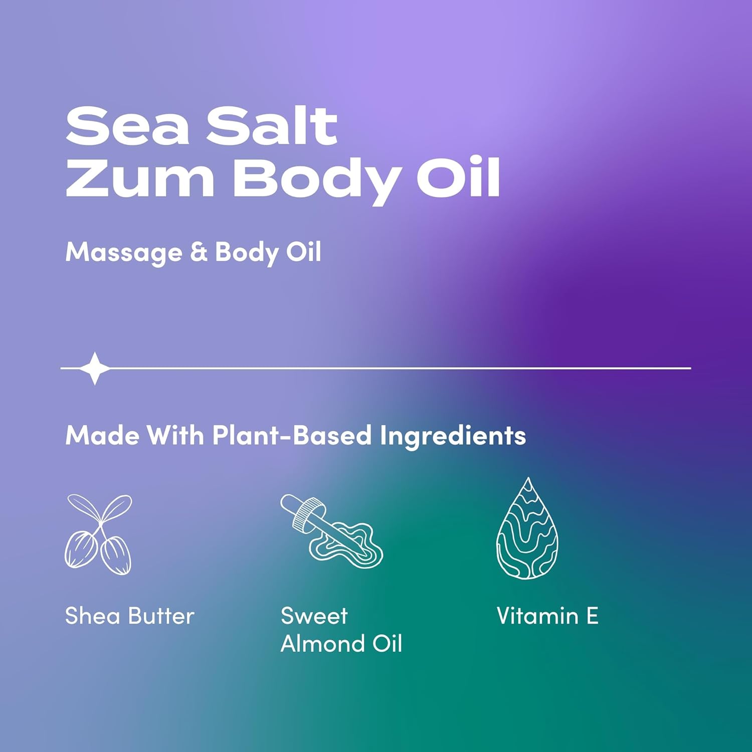 Indigo Wild Zum Sea Salt Body Oil - Nourishing Body Massage Oil for Massage Therapy & Hydration - Nourishing, Vegetarian Massaging Oil with Sweet Almond Oil - 4 fl oz (Pack of 2)