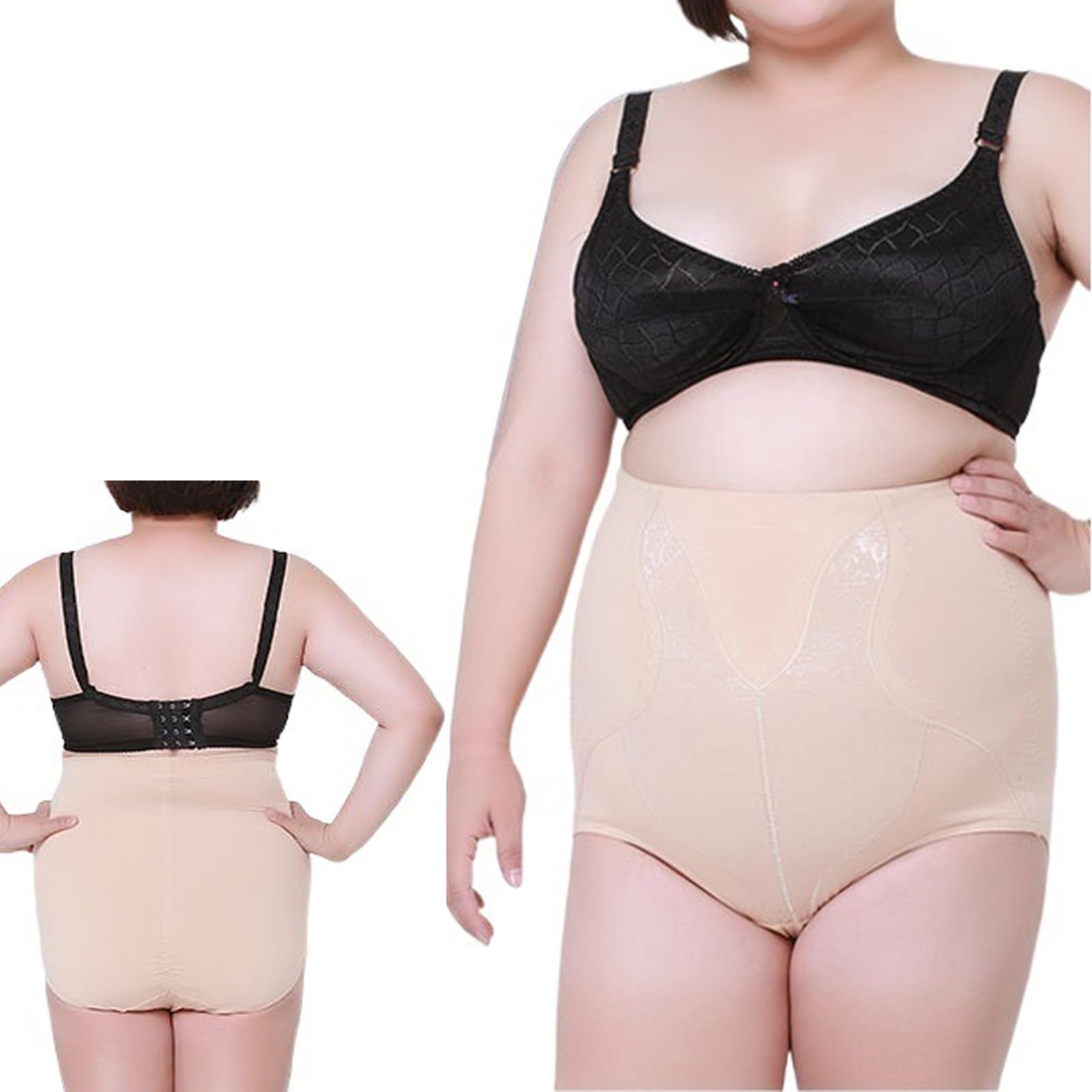Woman High Waist Big Curvy Underwear Breathable Briefs Hipster Panties Plus Size Bikini 3 5-Pack