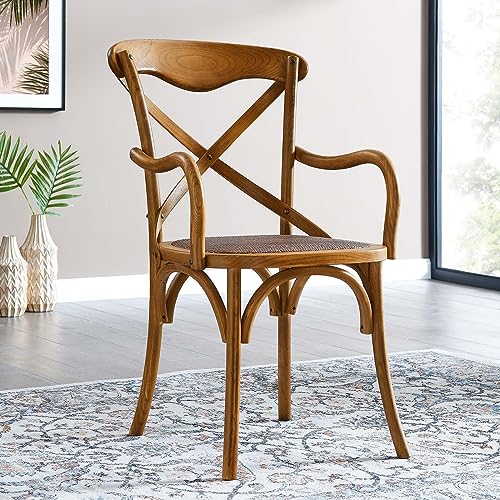 Modway-Gear-Rustic-Modern-Farmhouse-Elm-Wood-Rattan-Dining-Armchair-in-Walnut Modway Gear Rustic Modern Farmhouse Elm Wood Rattan Dining Armchair in Walnut