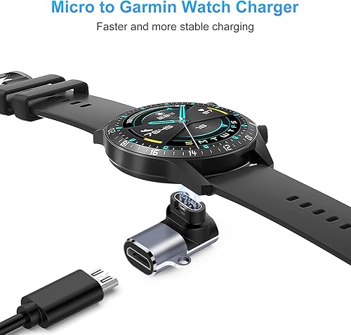Miniatura 4 de Adaptadores de cargador de reloj (paquete de 2), adaptador micro USB hembra a macho conector de carga compatible con Garmin Fenix 77S7X66X6S y más