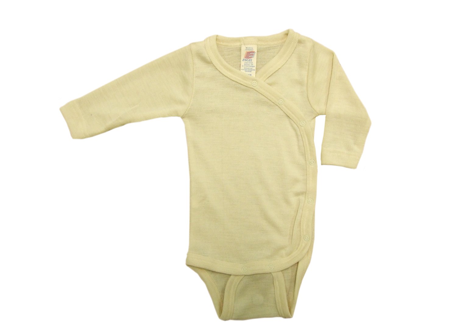ENGEL Bodysuit MERINO WOOL SILK baby newborn body kimono (0-3 Months, Natural)