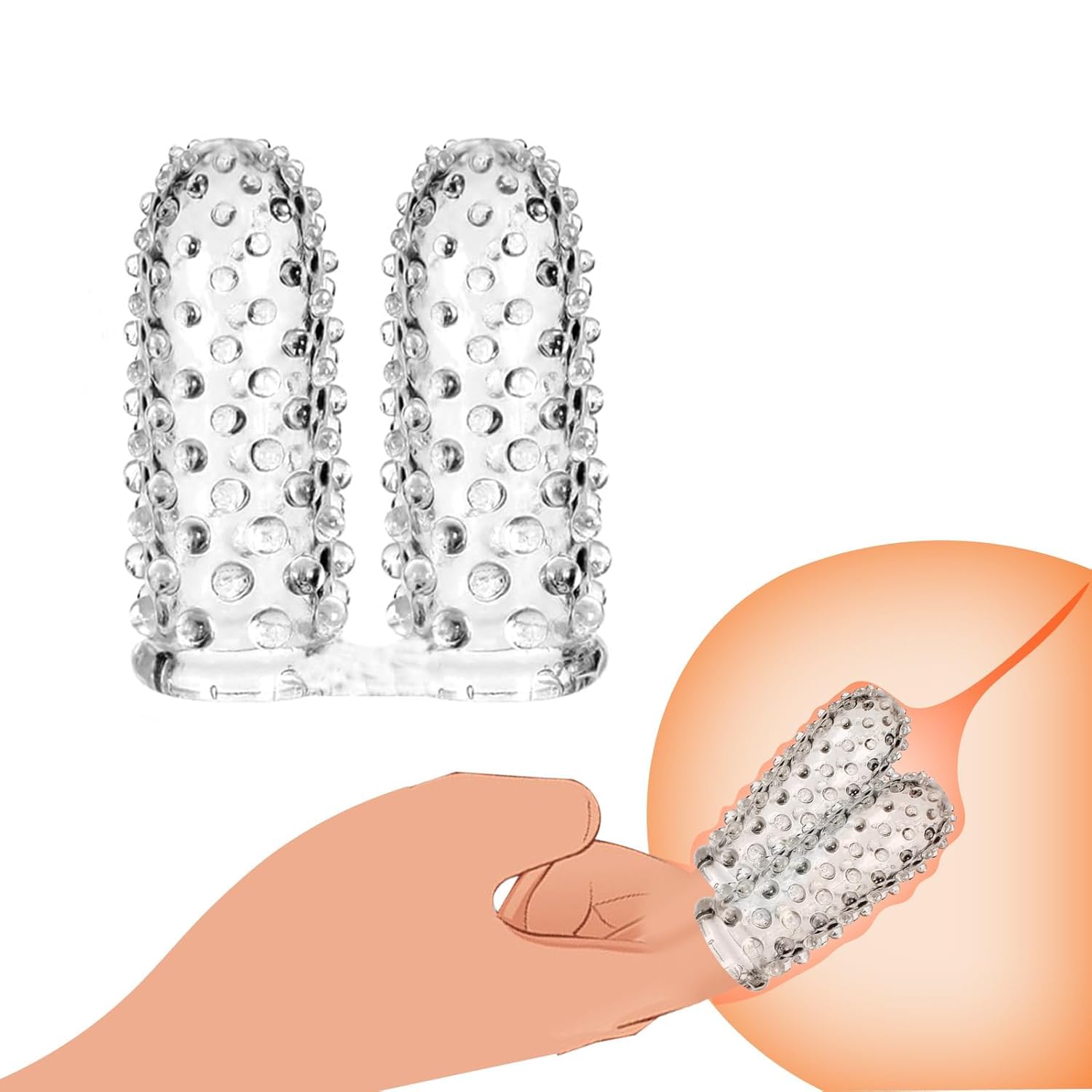 Finger Vibrator Accessories Adult Sex Toys for Couples 2pcs Finger Sleeve Vagina Clitoral Nipple G-spot Stimulator Silcone Sleeves