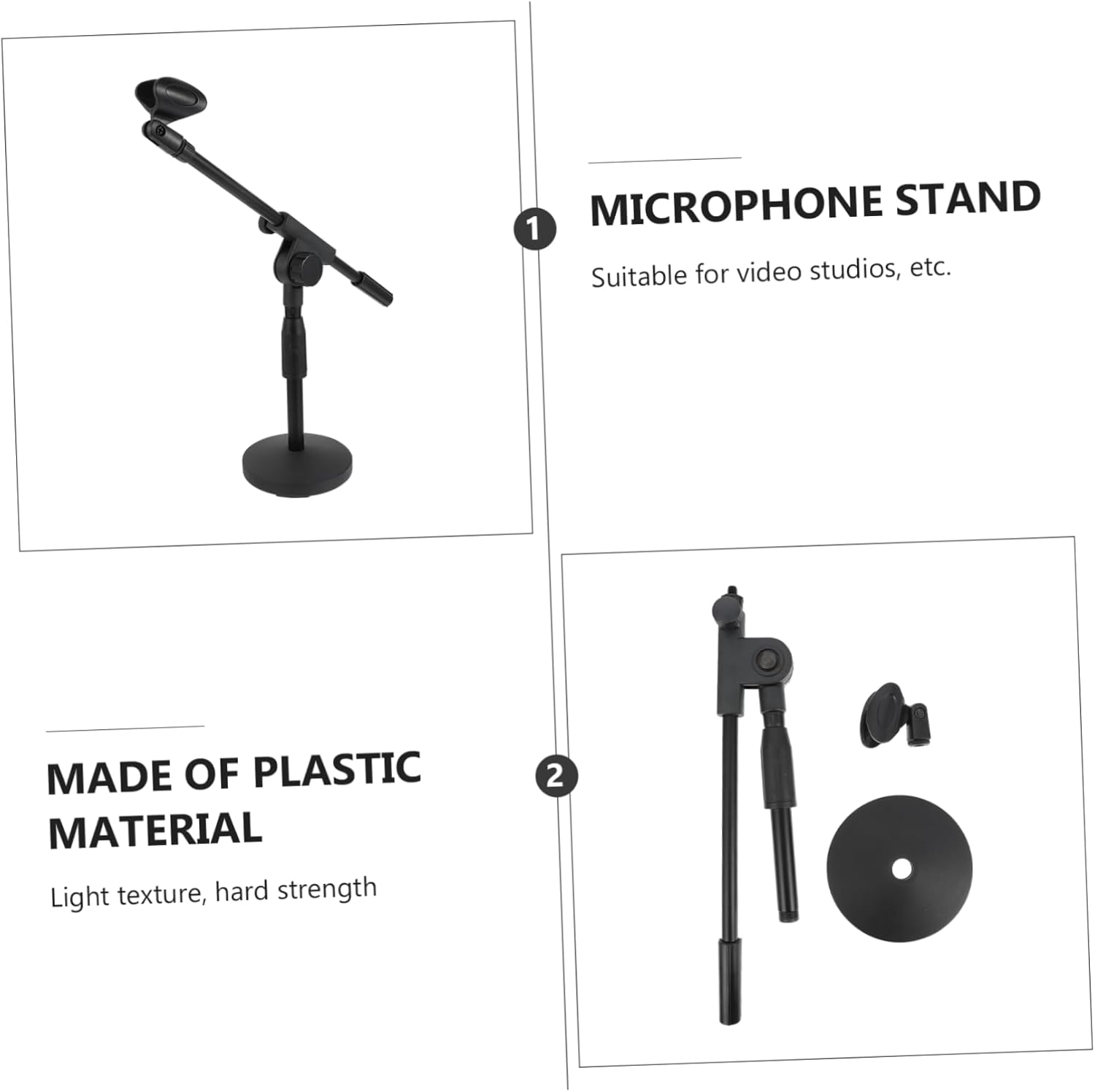 BESPORTBLE Adjustable Desktop Microphone Stand Weighted Base Boom Arm Mic Rack for Gaming Podcasting and Meetings