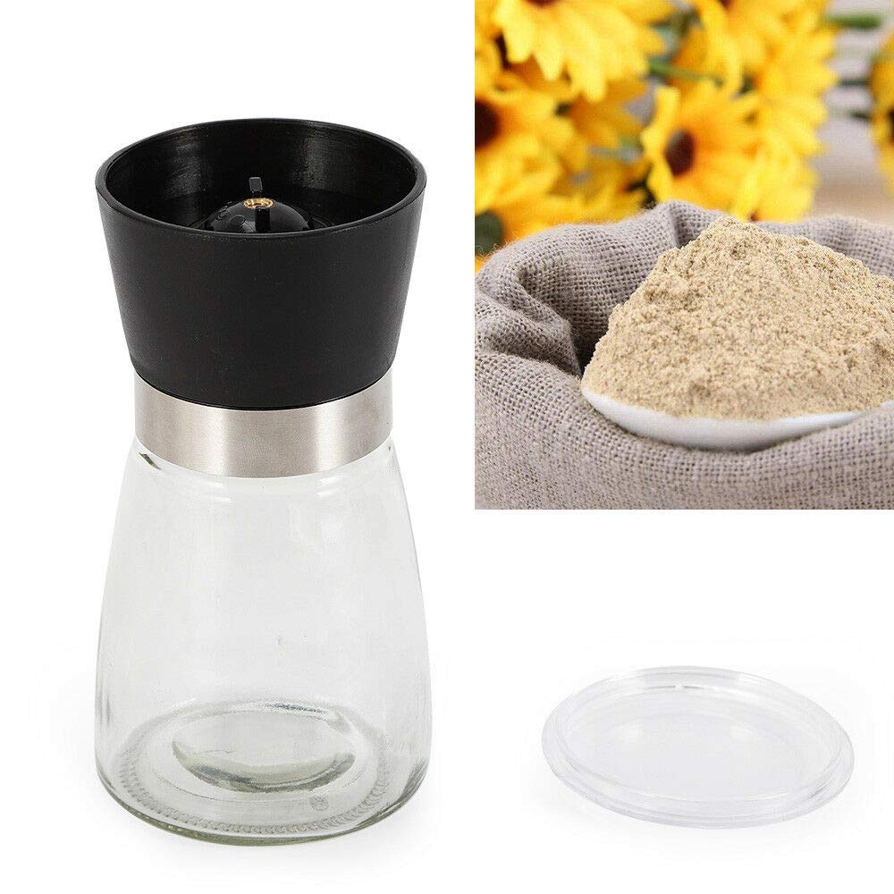 M JINGMEI Macina Pepe Set di 2, Macina Sale e Pepe, Macinino Manuale per Spezie Ricaricabile, Macina in Vetro per Sale Marino e Pepe Nero, Cappuccio