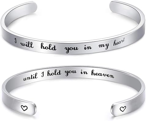 LParkin Memorial Bracelet Sympathy Gift Ill Hold You in My Heart Until I Hold You in Heaven Remembrance Bereavement Gifts Jewelry