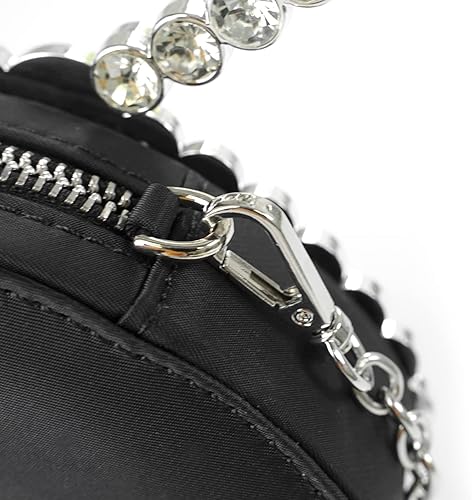 Miniatura 7 de Bolso de noche con diamantes de imitación para mujer, elegante bolso de mano estilo hobo de mariposa, bolso brillante con mango superior de diamante