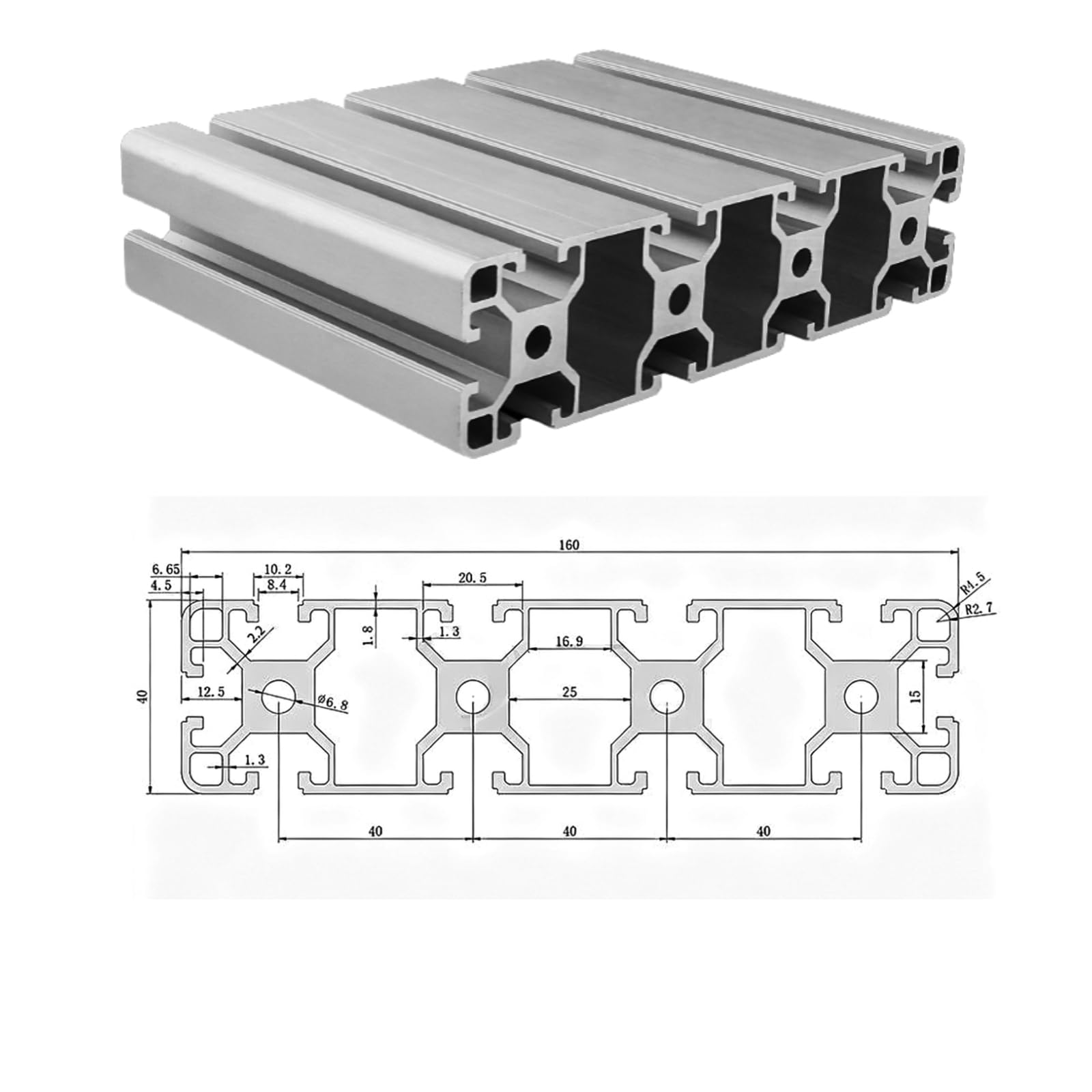Profil aluminiowy 40160 profil aluminiowy 1180 mm typ T srebrny profil aluminiowy 40 x 160 europejski standard anodowana szyna liniowa wytłaczana, 1 sztuka, do drukarek 3D DIY i CNC