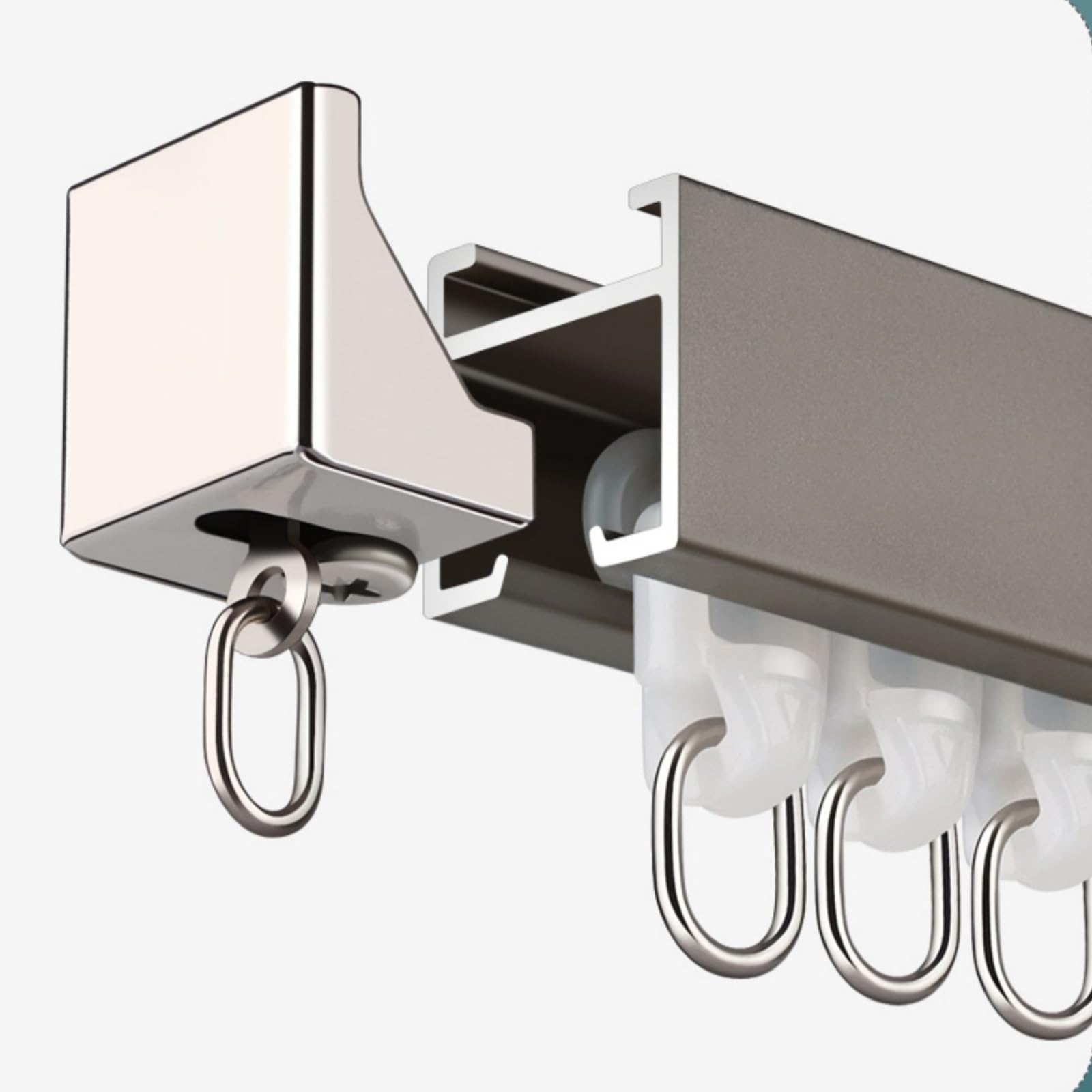 Ensemble de rails en aluminium – Fixation au plafond/mur Idéal pour l'intimité dans les espaces ouverts Solution de décoration d'intérieur Installation facile – Finition blanche