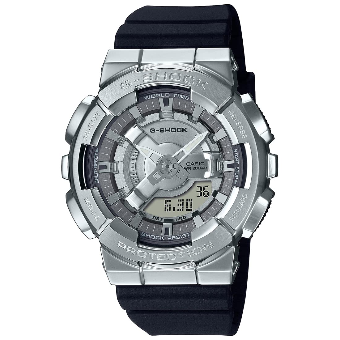 Casio G-Shock GM-S110-1ADR Silver Analog-Digital Dial Black Resin Strap Womens Watch Shock and 200M Water Resistant G1314 (B0BNVN2TH6) Amazon Price History, Amazon Price Tracker