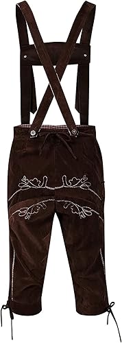 Miniatura 3 de GloryStar Lederhosen - Pantalones de cuero para hombre alemán bávaro para el Oktoberfest