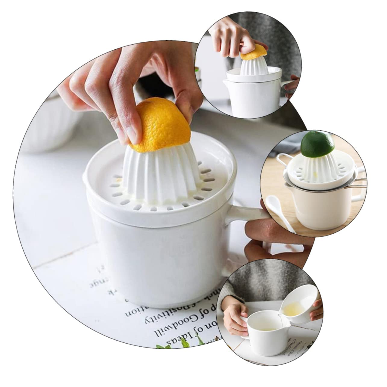 Spremiagrumi Manuale in Ceramica Bianco 1 Pezzo per Frutta