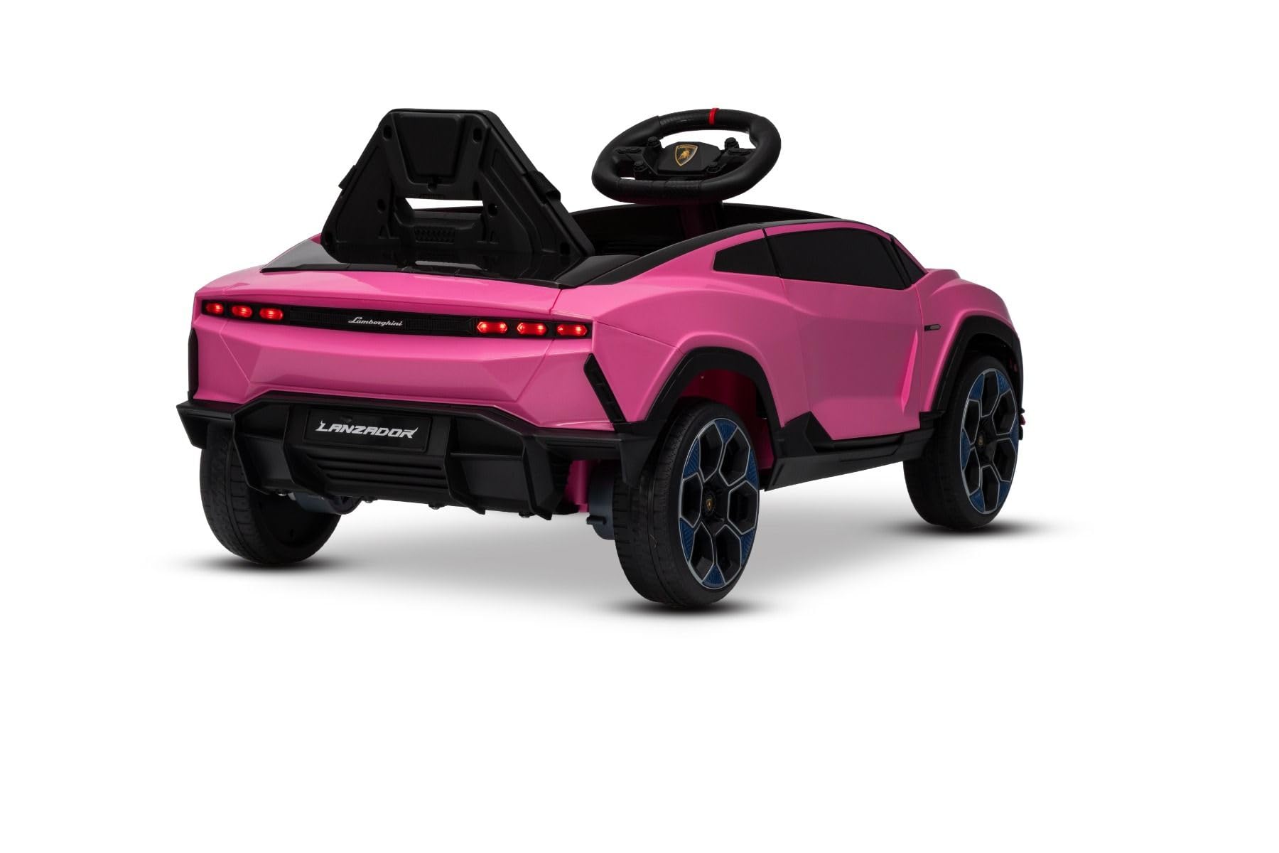 Lamborghini Lanzador elektryczny Ride-on-Auto 12 V z napędem na tylne koła, licencjonowany (jednoosobowy), bateria litowa, oświetlenie LED, szerokie siedzisko, pilot zdalnego sterowania 2,4 GHz