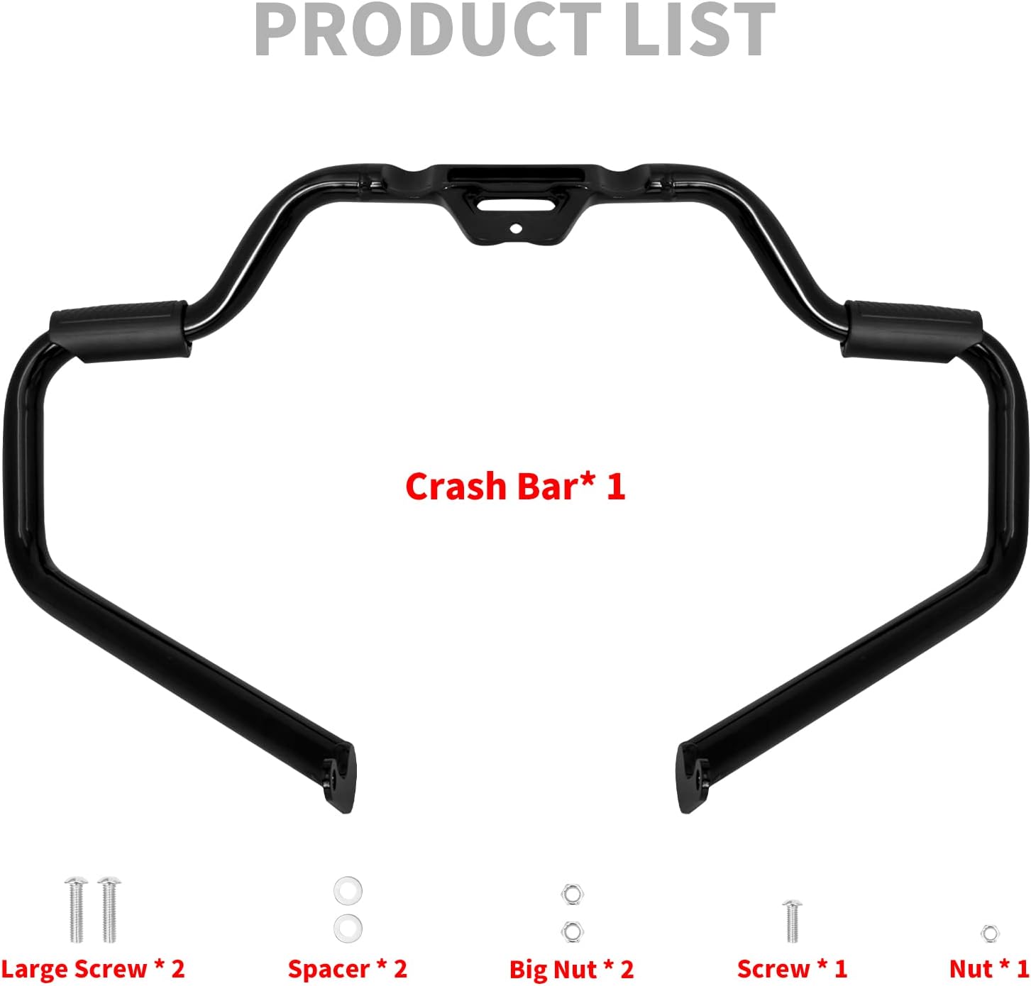Engine Guard Motorcycle Front Crash Bar Highway Bar Compatible with Harley Fat Boy Street Bob Heritage Classic Low Rider Sport Glide Deluxe Slim 2018-2024 Vivid Black