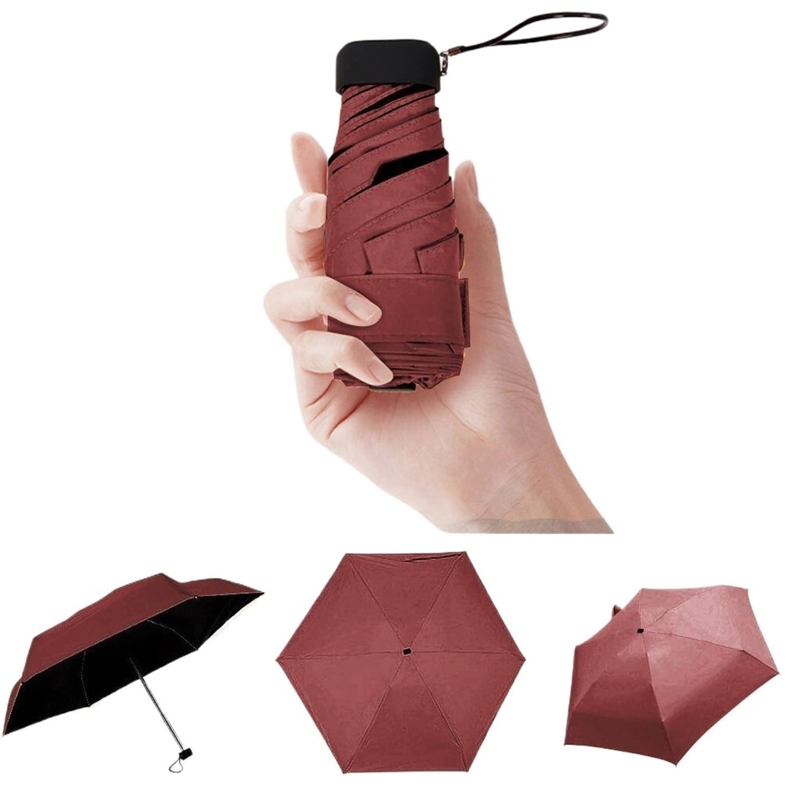 Płaski mini parasol kieszonkowy parasol przeciwsłoneczny UV parasol podróżny lekki