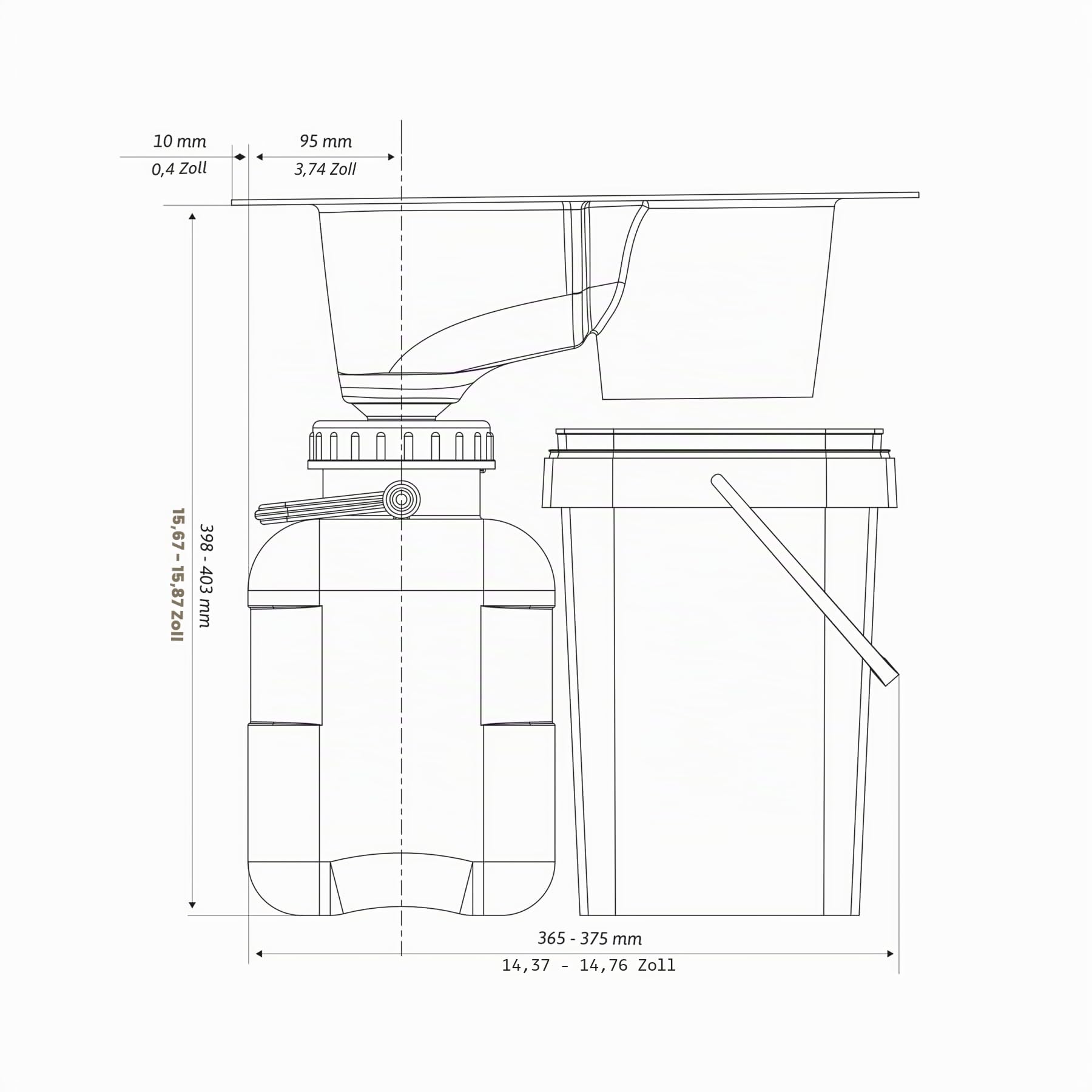 Kildwick FreeLoo M mit Bambussitz, DIY-Trenntoiletten-Set; Klassik, schwarz