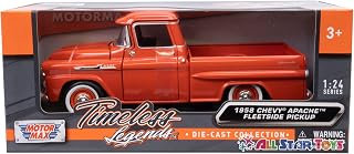 1958 Chevrolet Apache Fleetside Pickup Orange 1/24 by Motormax 79311