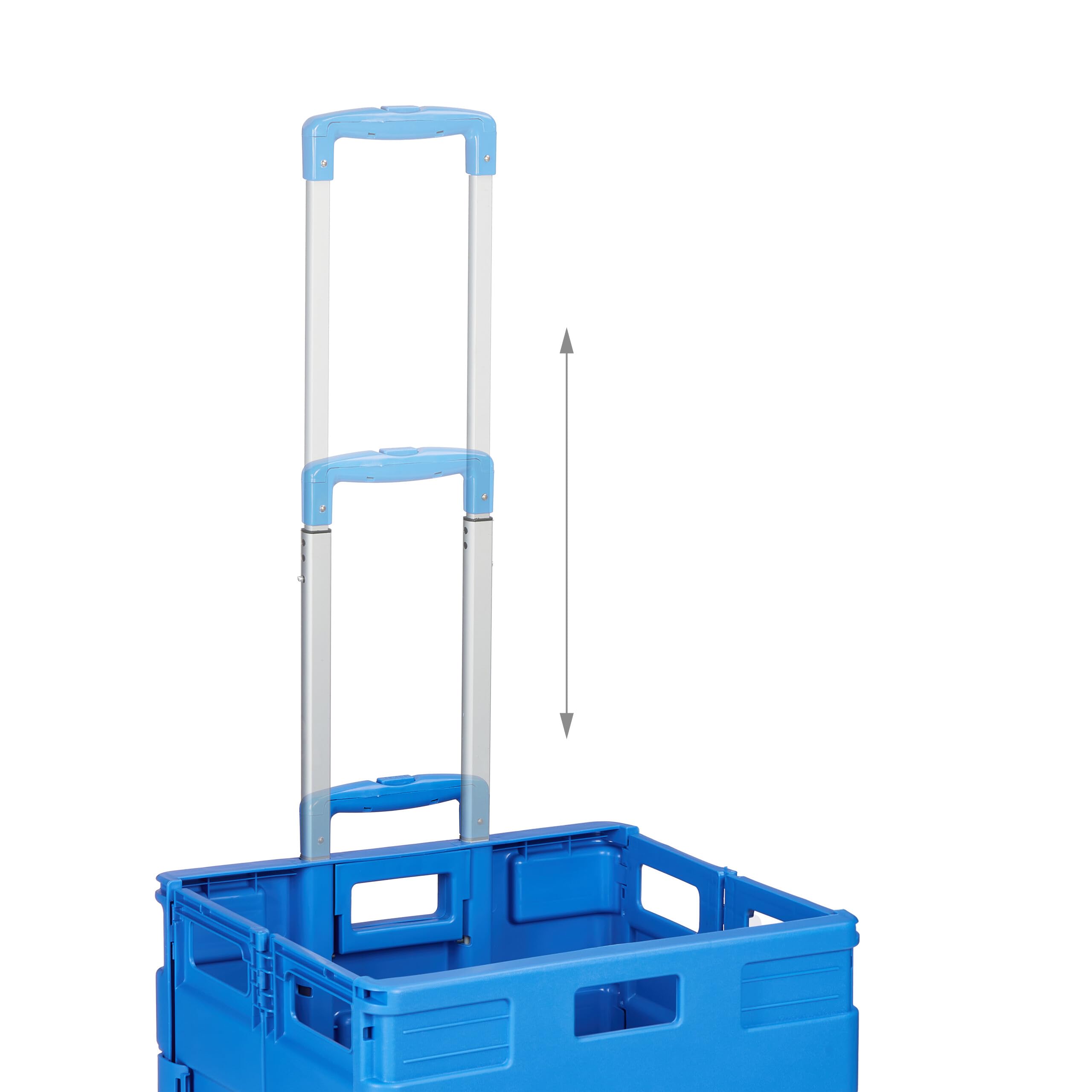 Relaxdays Carro de la Compra Plegable, Carrito de Transporte con Ruedas y Asa Telescópica, hasta 35 kg, Azul