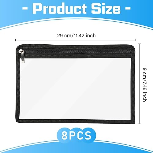 Miniatura 2 de Bolsas transparentes con bolsas con cremallera, bolsas de plástico reutilizables para lápices, organizador de almacenamiento de lápices con bordes